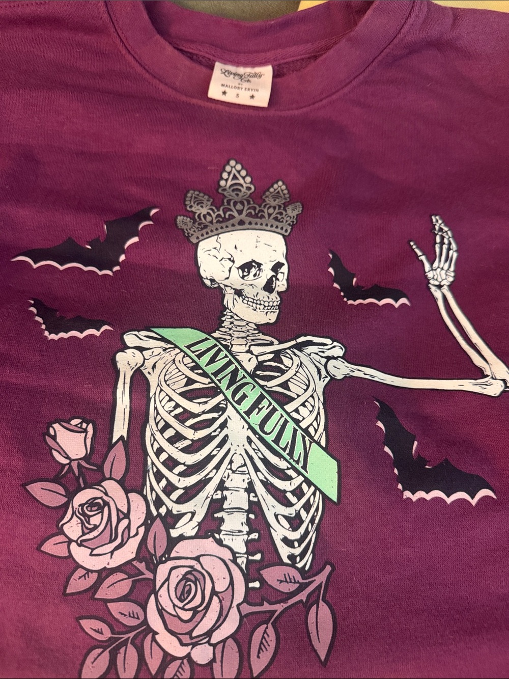 Living Fully Skeleton queen of Halloween crewneck - Purple -